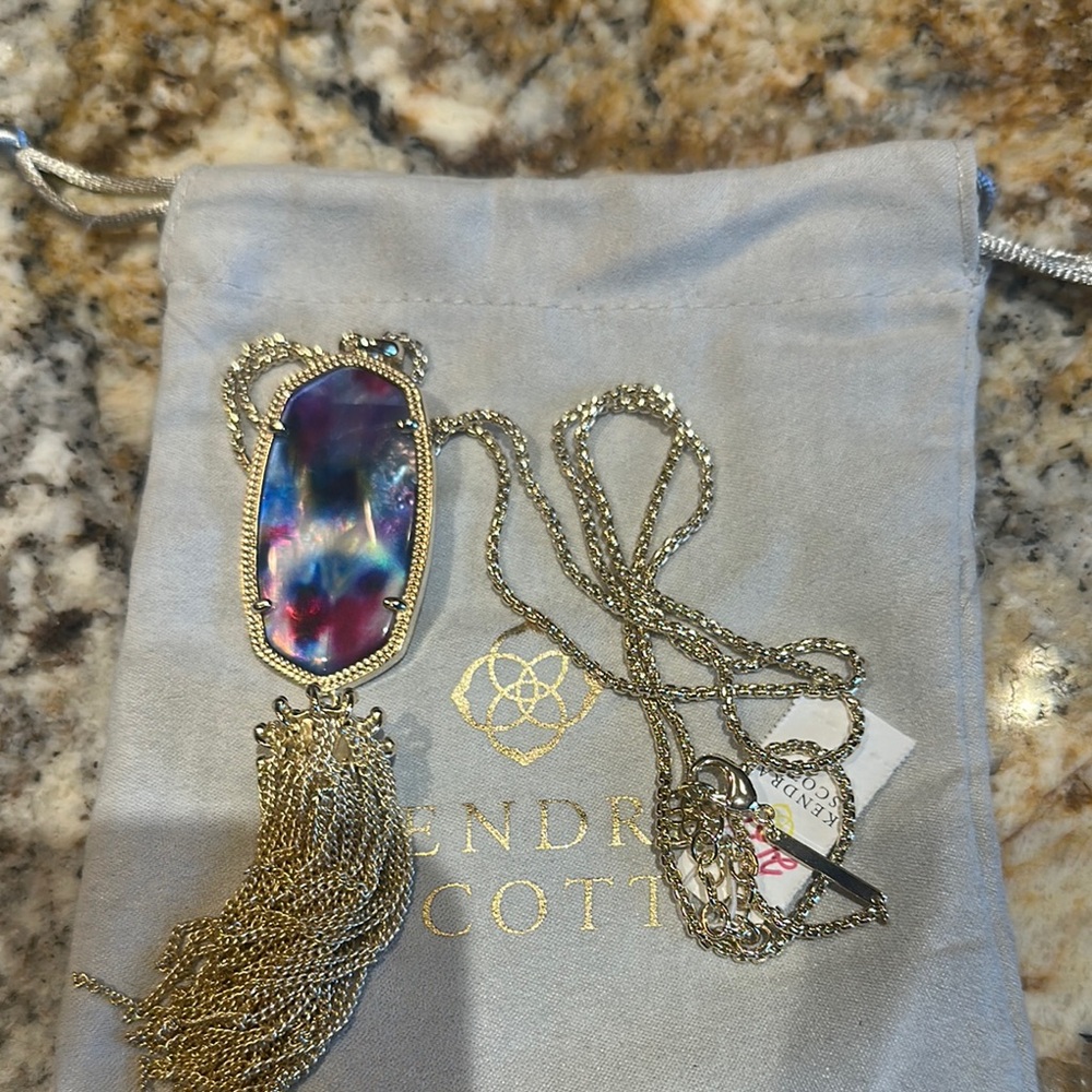 Kendra Scott Gold Pendant Necklace with Intricate Metalwork